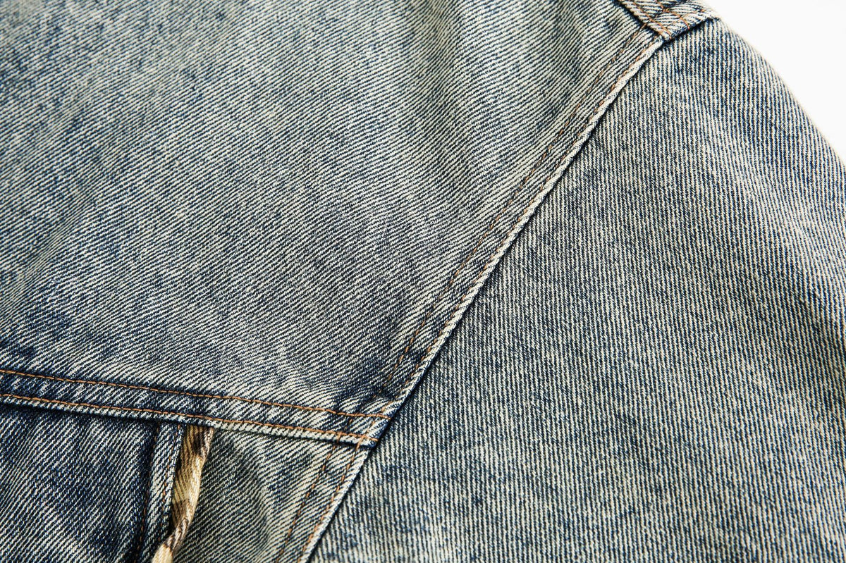 Vintage leopard print denim jacket