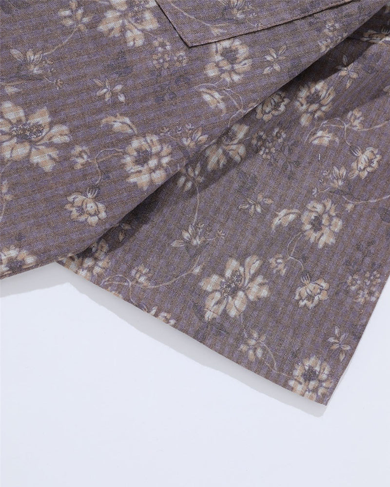 Vintage Floral Tie Shirt