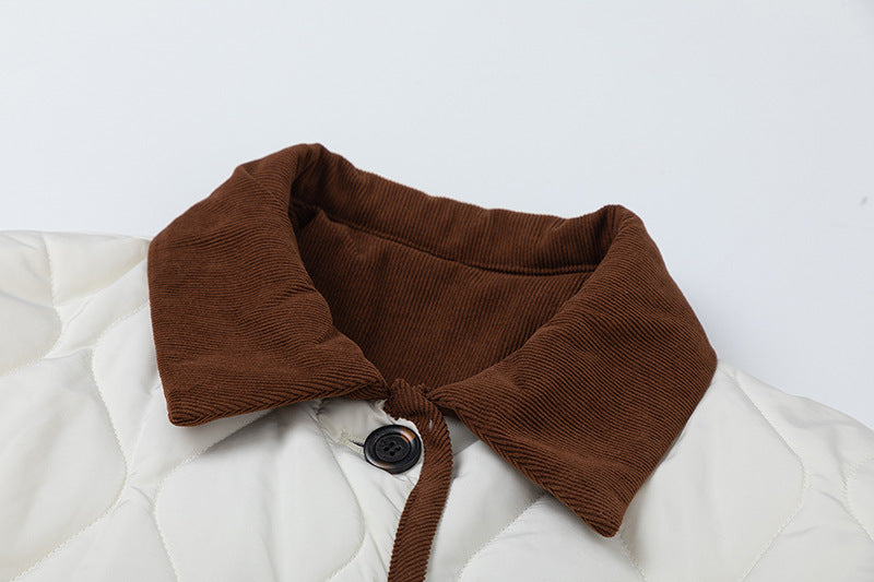 Retro contrast color simple cotton jacket