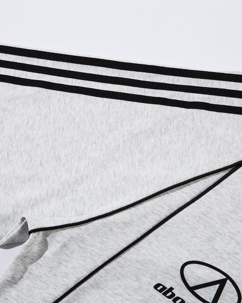 Lettering print half-zip short sleeves