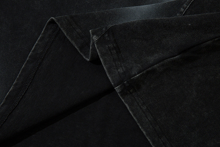 復古做舊字母印花長袖