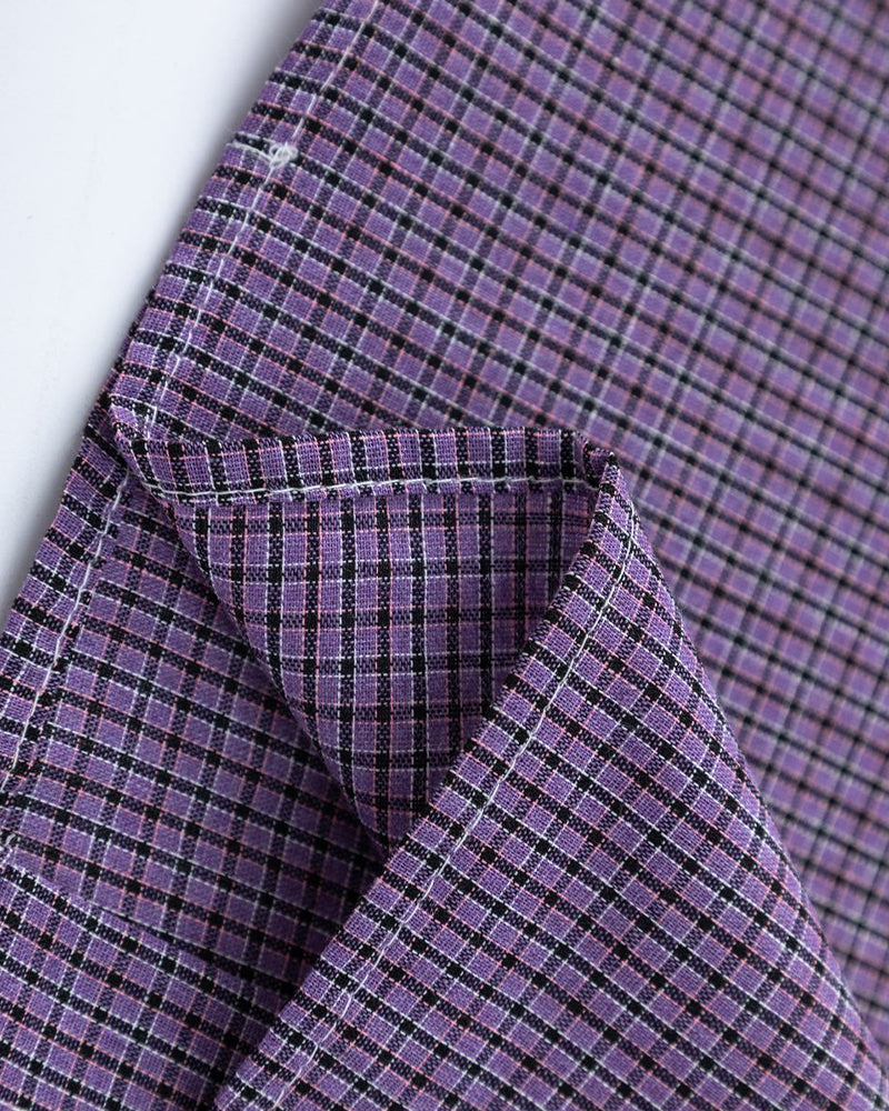 復古格子短袖襯衫