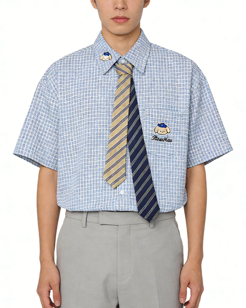 復古卡通短袖襯衫