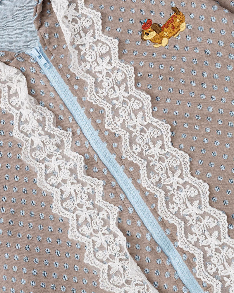 Simple loose hooded sweatshirt jacket