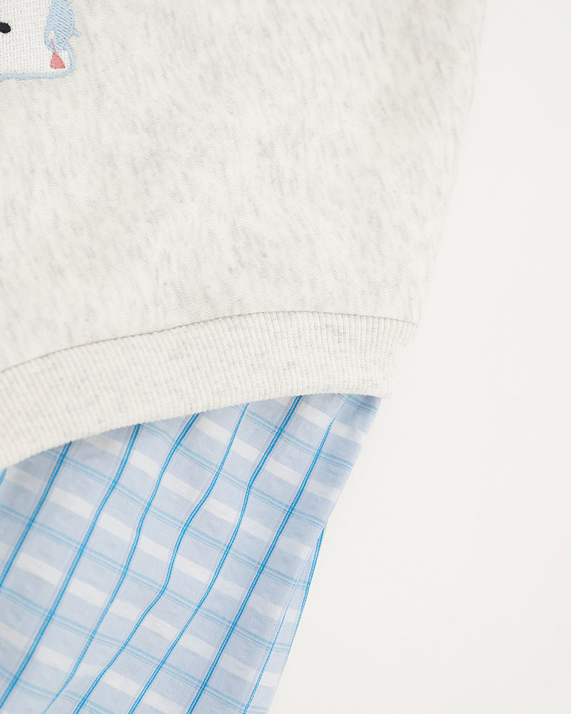 復古拼接假兩件衛衣