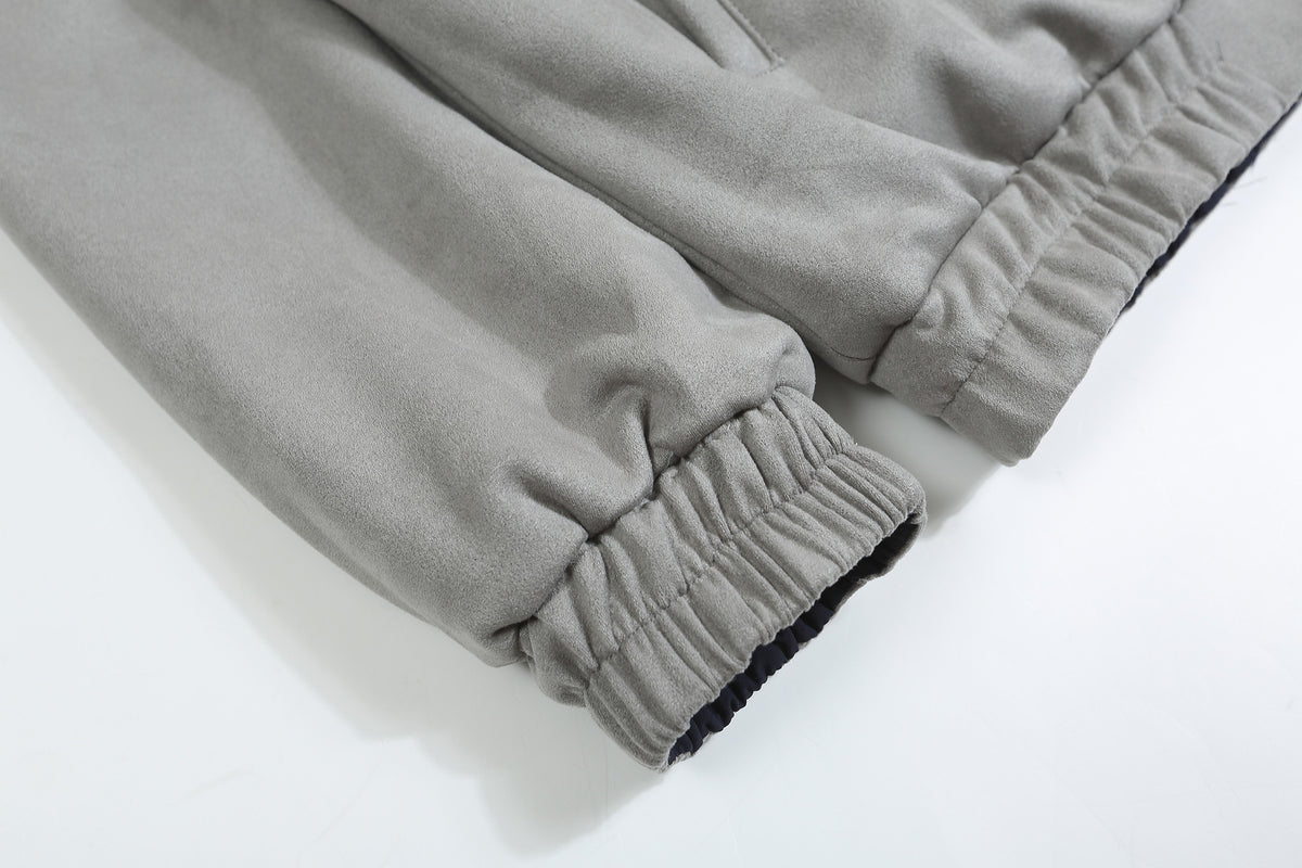 Contrast color patchwork stand collar reversible jacket