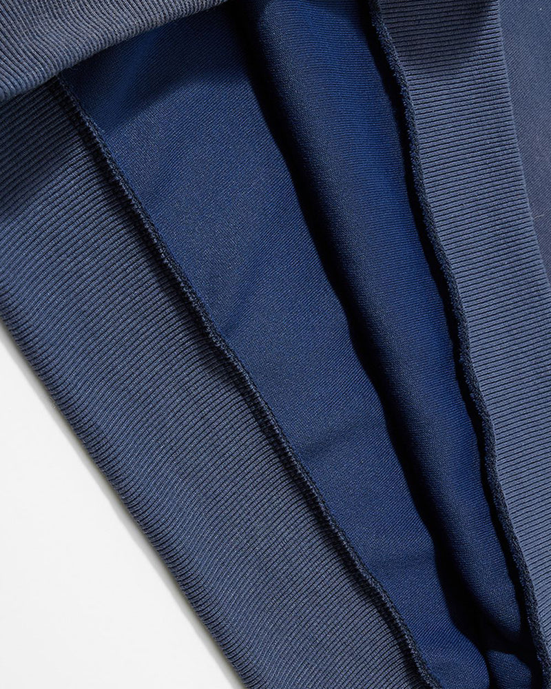 Retro collared faux two-piece sweatshirt