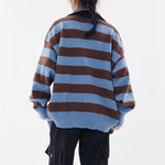 Retro yellow versatile striped sweater