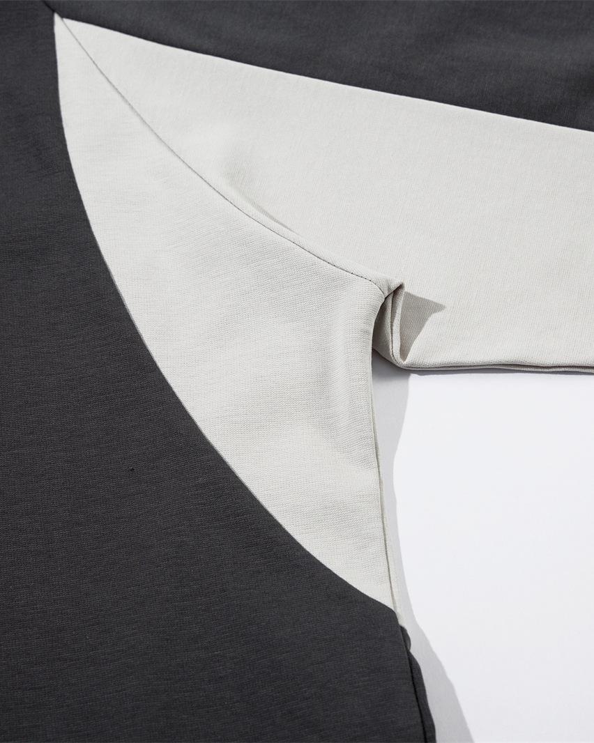 Contrast color lapel short sleeves