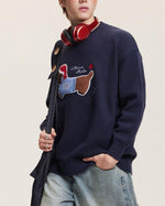 復古趣味刺綉毛衣