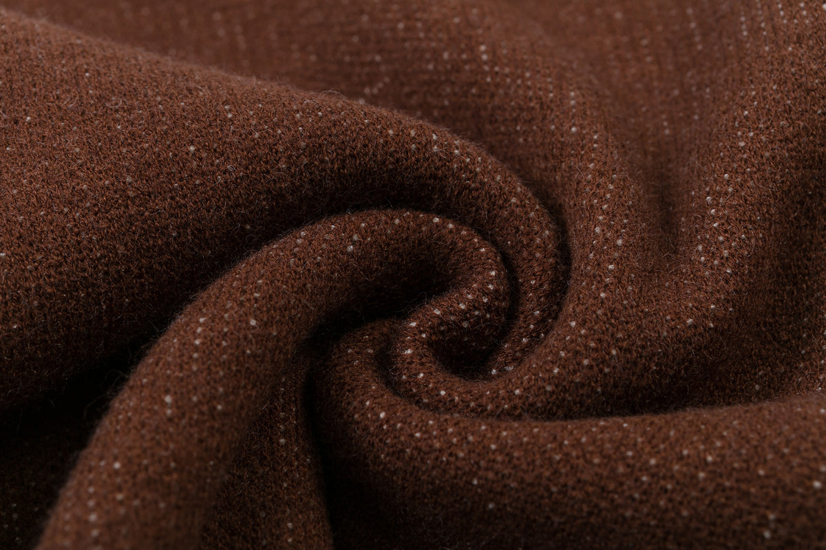 Retro contrasting raw edge crew neck sweater