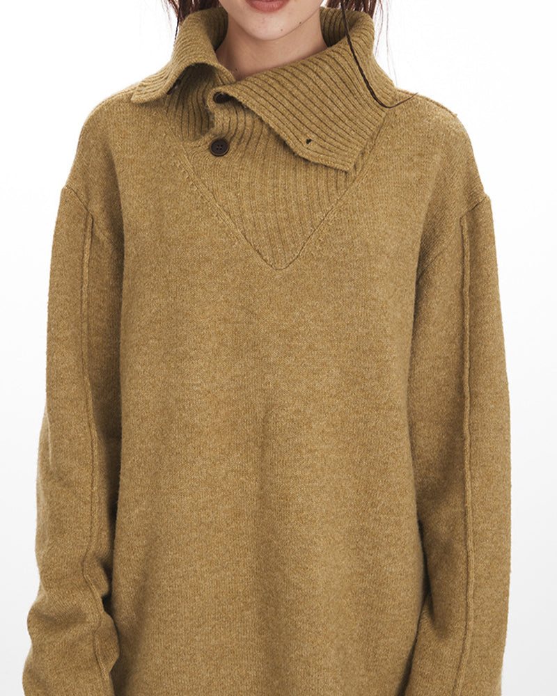 넉넉한 핏의 칼라가 있는 베이스 레이어