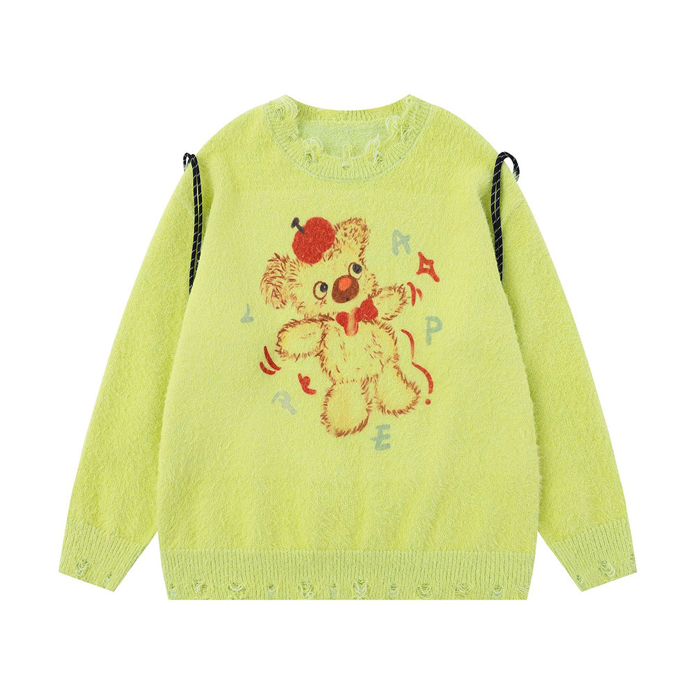 雙肩包玩偶情侶針織衫