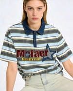 刺綉拼接休閑短袖