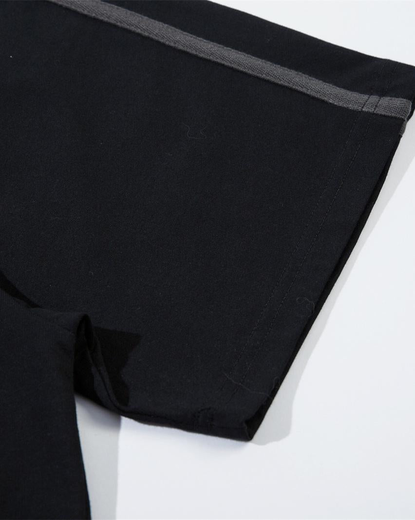 Contrast color letter short sleeves