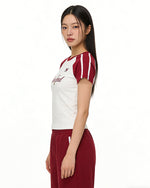 Retro print short sleeves