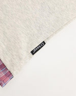 Plaid patchwork fake two-piece short sleeves