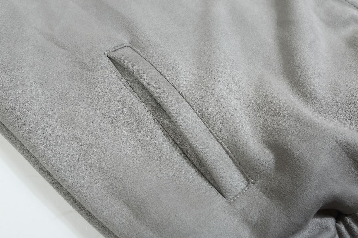 Contrast color patchwork stand collar reversible jacket