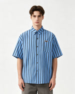 Simple striped short-sleeved shirt