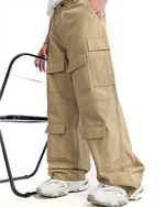 休閑口袋工裝褲