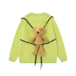 雙肩包玩偶情侶針織衫