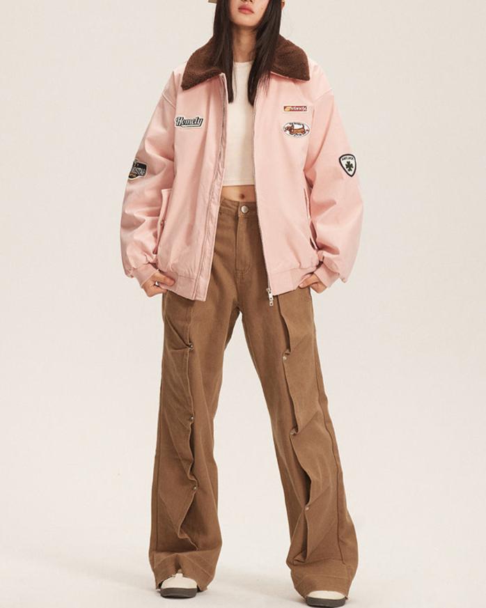 레트로 패치워크 라펠 재킷