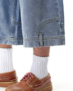 Structured Washed Capri Pants