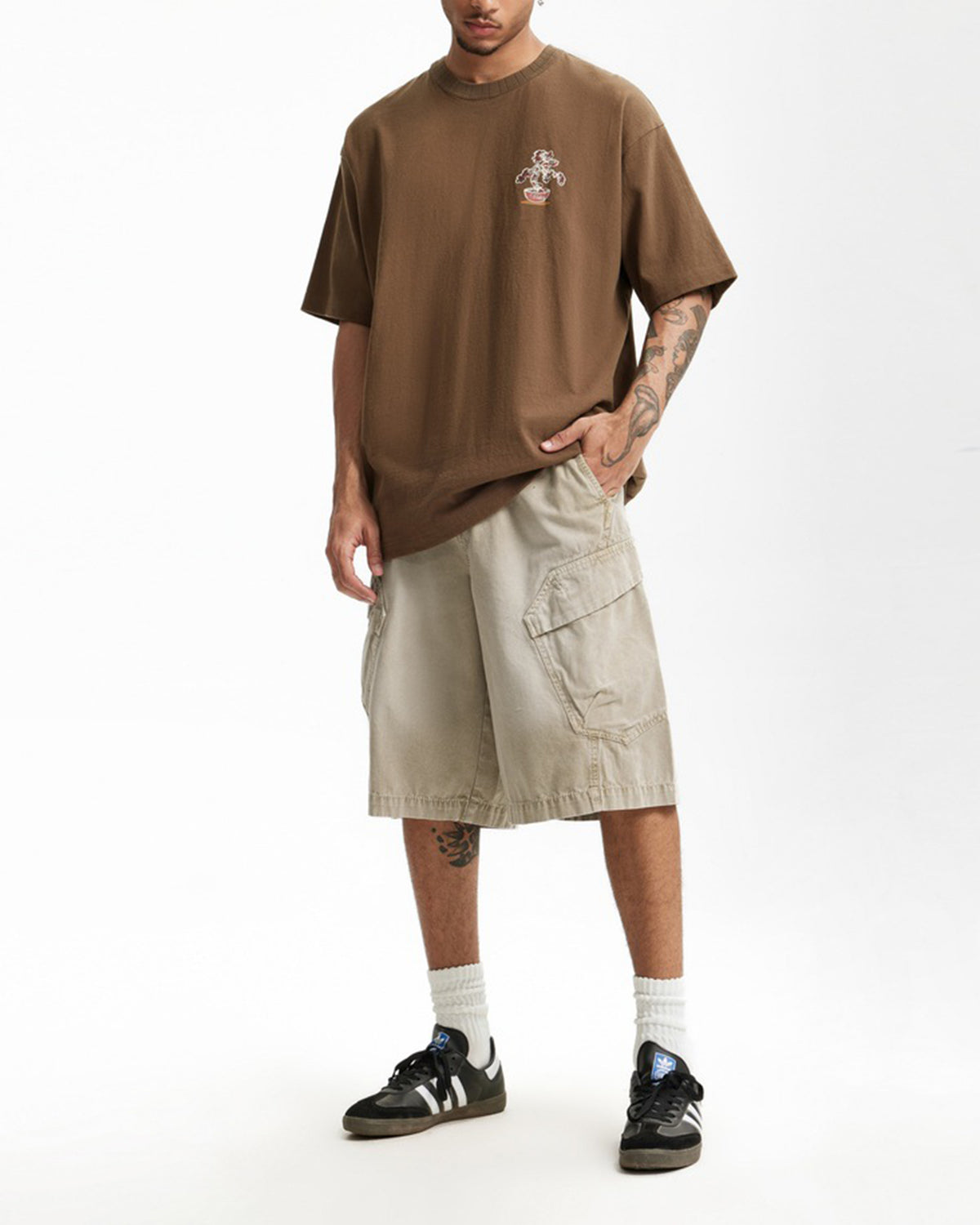 Washed casual overalls