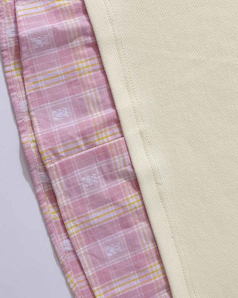 Fake two-piece plaid sweatshirt