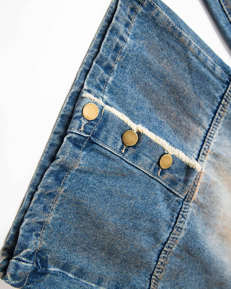 retro simple denim shorts