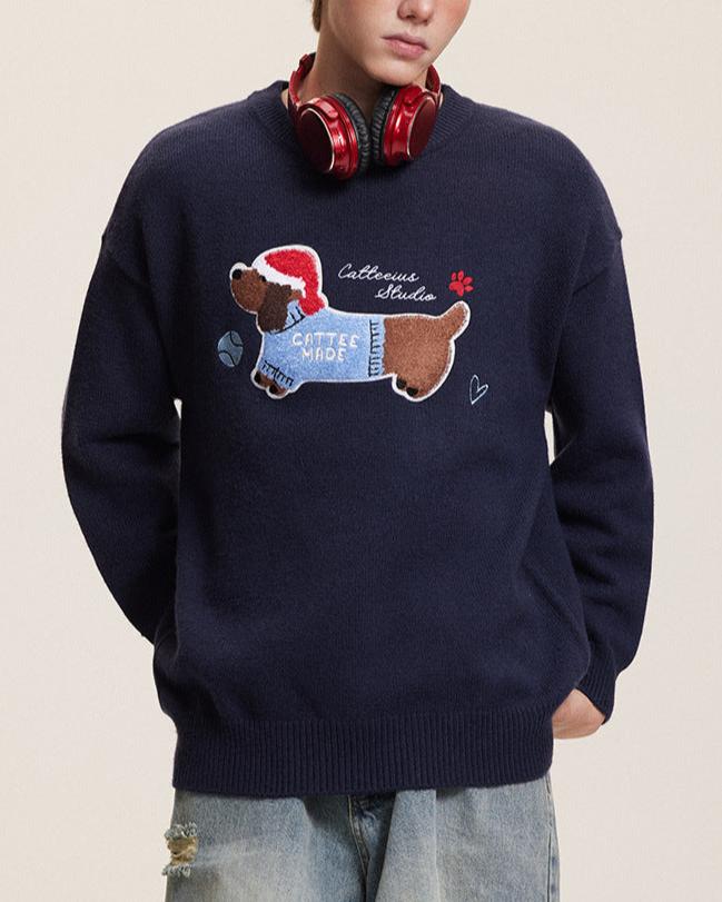 復古趣味刺綉毛衣