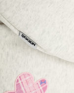 Appliqué patchwork faux two-piece sweatshirt