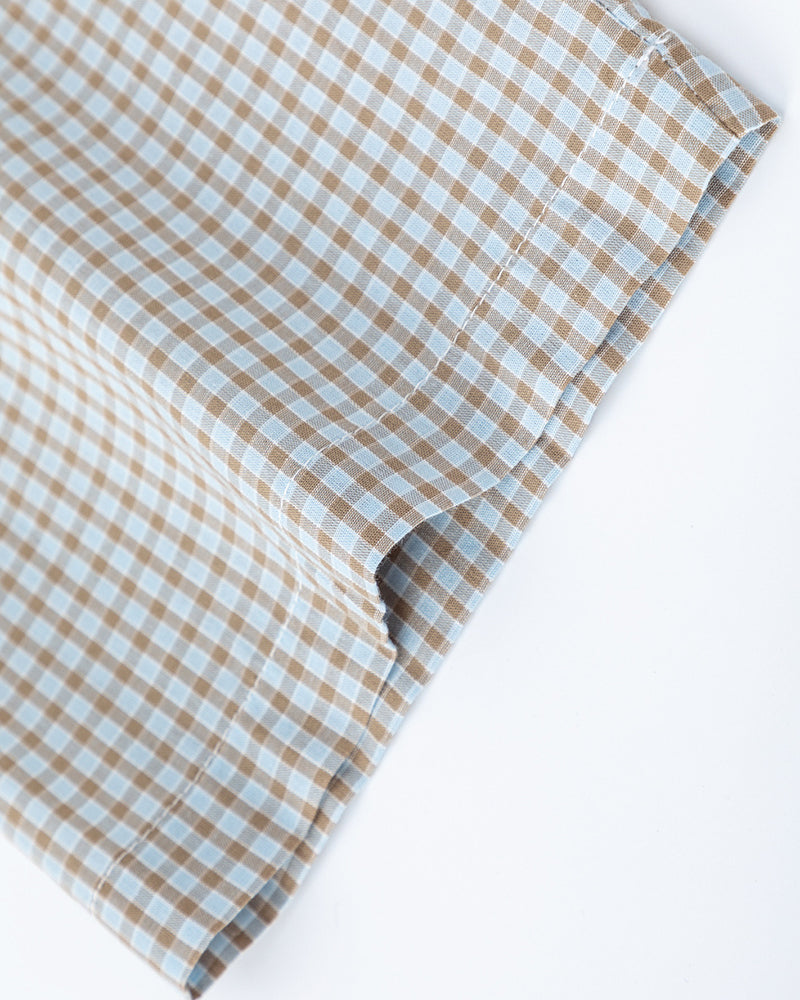 復古格紋短袖襯衫