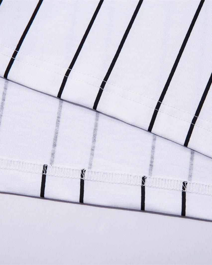 레트로 대비 스트라이프 반소매