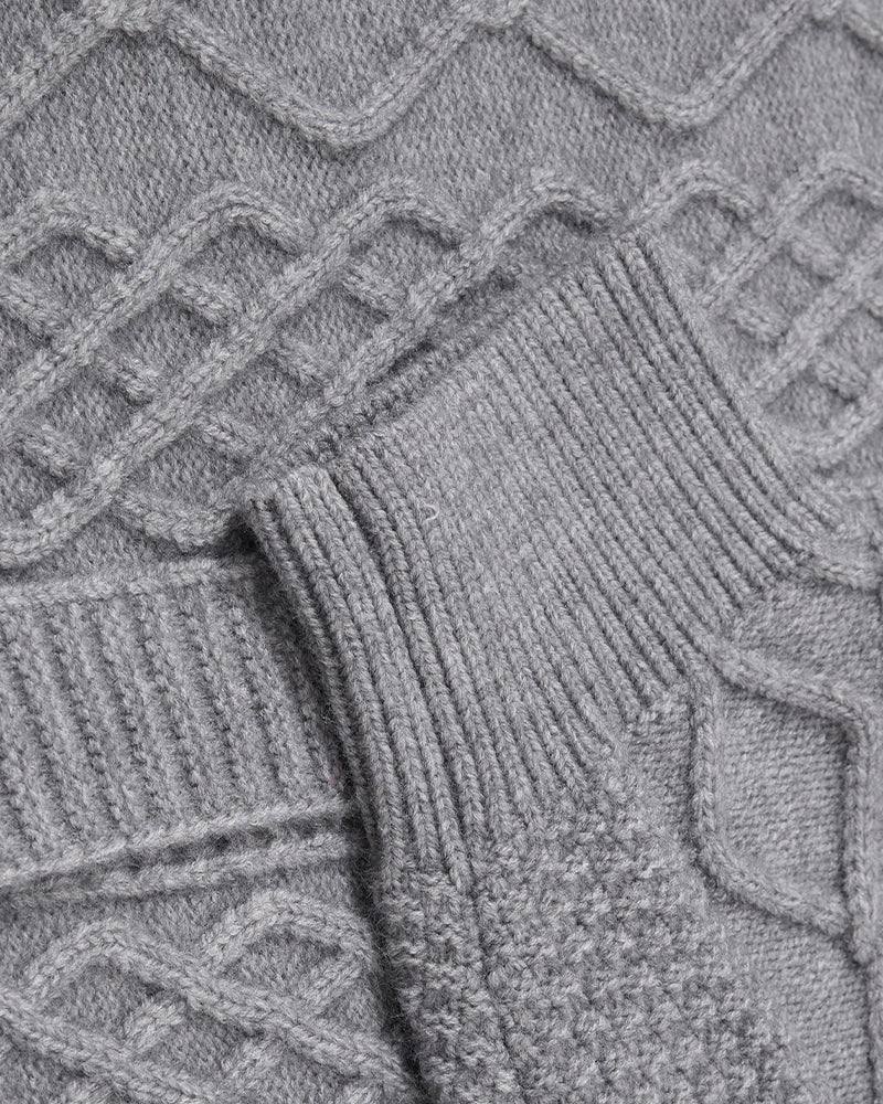 Retro diamond pattern sweater coat
