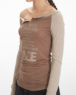 一字領復古印花長袖(女款)