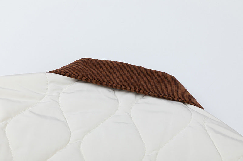 Retro contrast color simple cotton jacket