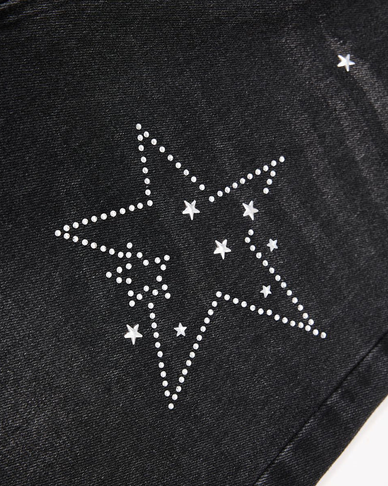 星星燙鑽七分褲
