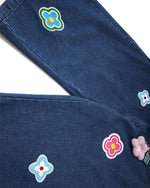 Floral embroidered cropped jeans