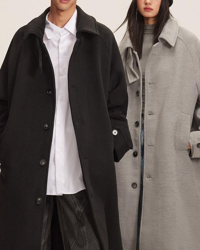 休閑寬鬆風衣外套