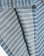 Washed striped short-sleeved shirt