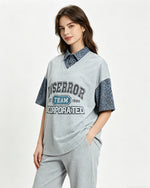 Retro Faux Two-Piece Short-Sleeve