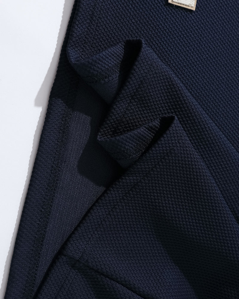 Long-sleeved polo shirt with detachable tie