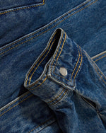 Washed stand-up collar denim jacket