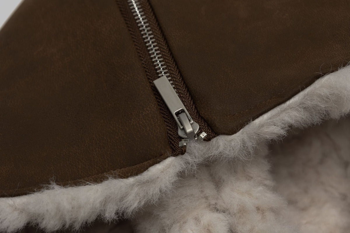 Retro hooded fur coat