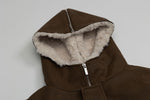 Retro hooded fur coat