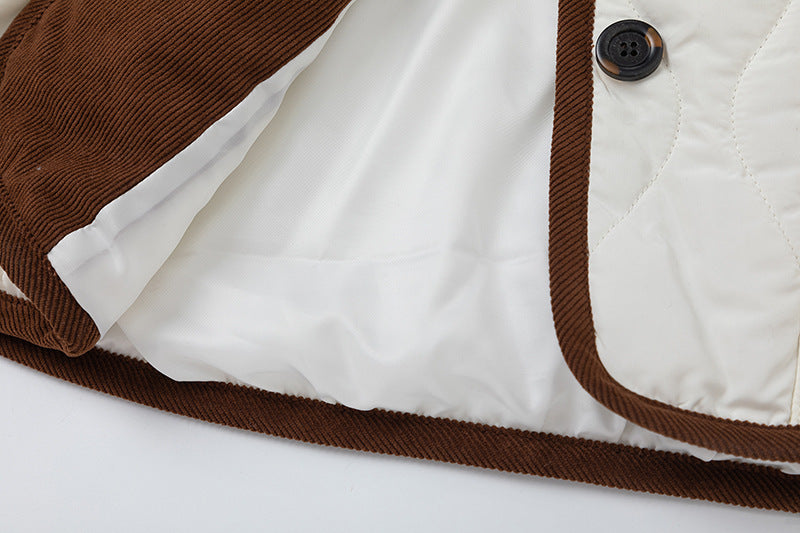 Retro contrast color simple cotton jacket