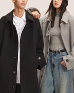 休閑寬鬆風衣外套