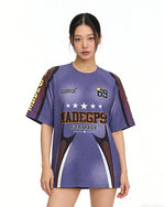 Color-block athletic short-sleeve top
