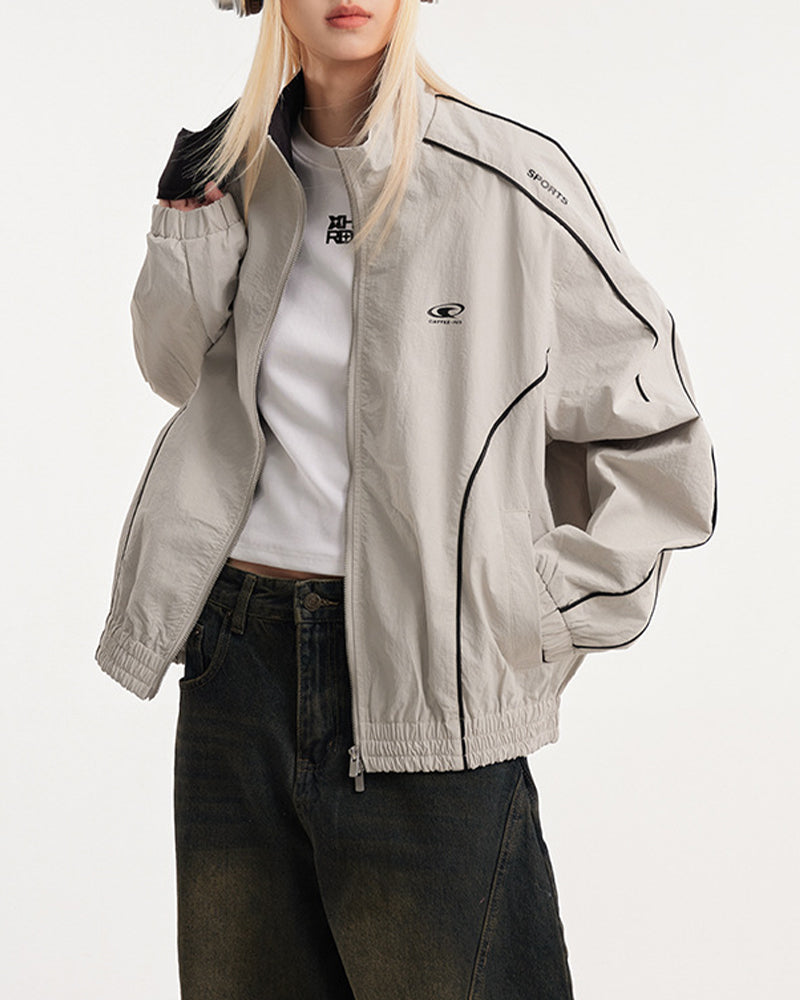 Stand collar couple jacket